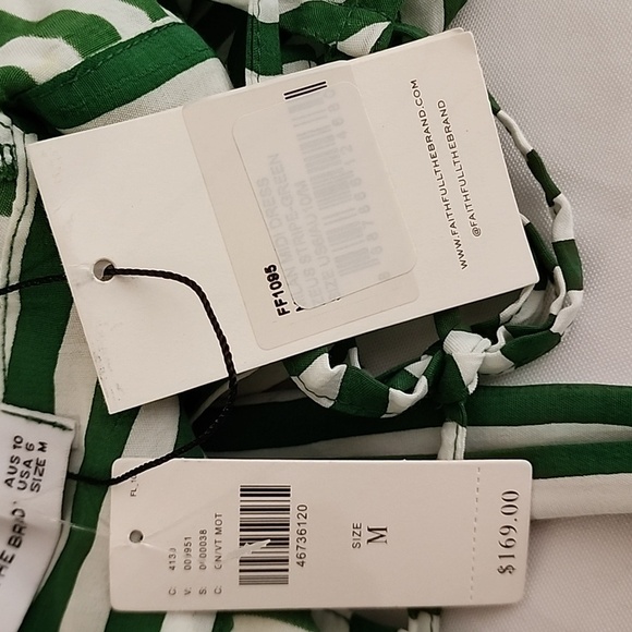 NWT Faithfull The Brand Milan Midi Striped Dress Size Medium - Picture 10 of 14